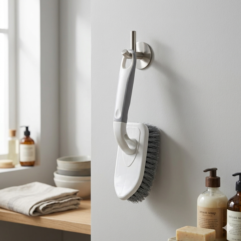 Zidello Long Handle Cleaning Brush with durable ergonomic grip and dense stiff bristles for deep cleaning tiles, floors, bathrooms, and hard-to-reach surfaces.
