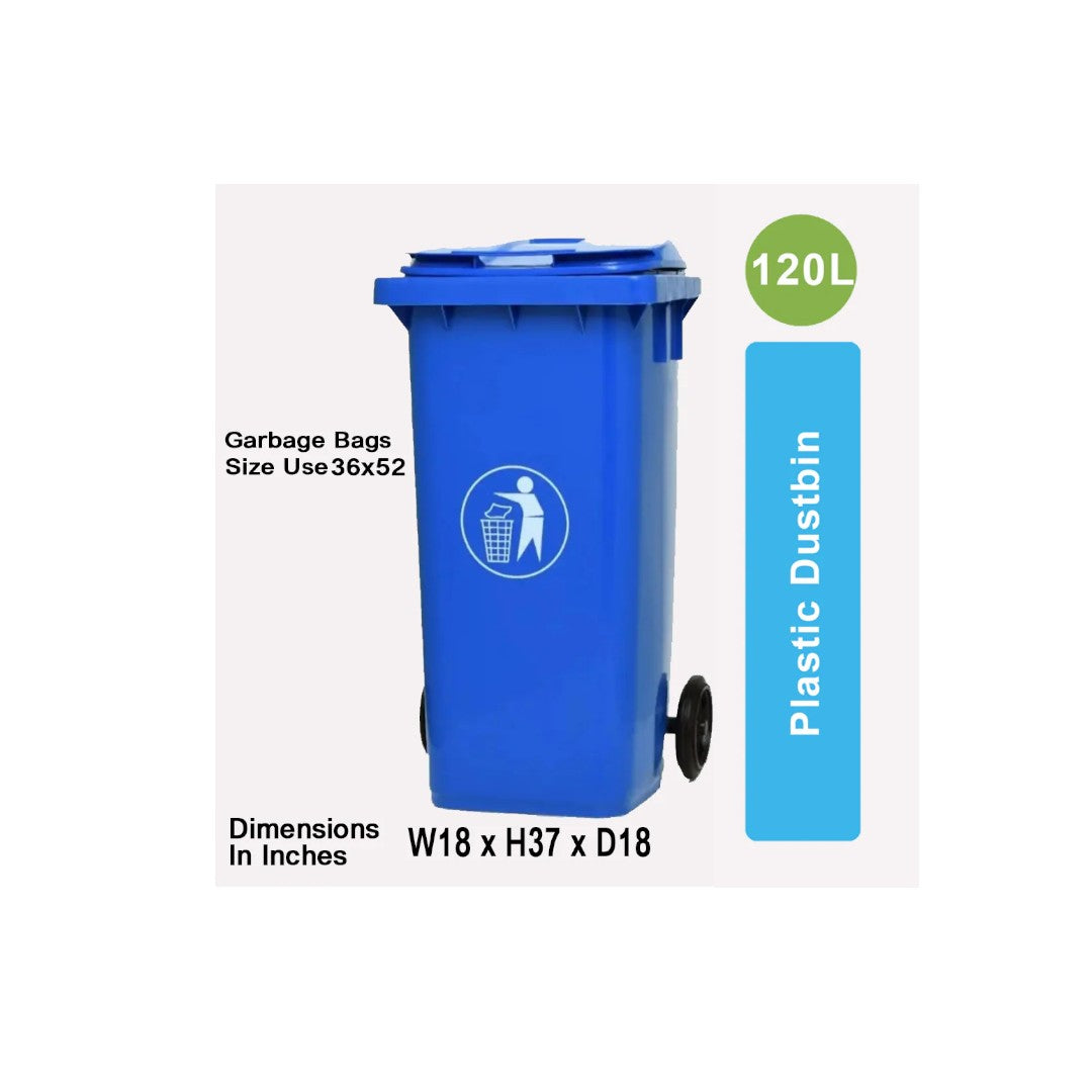 Zidello 120L Plastic Pedal Bin (91.5 cm × 78 cm × 53 cm) – Heavy-Duty Foot-Operated Dustbin for Commercial & Industrial Use