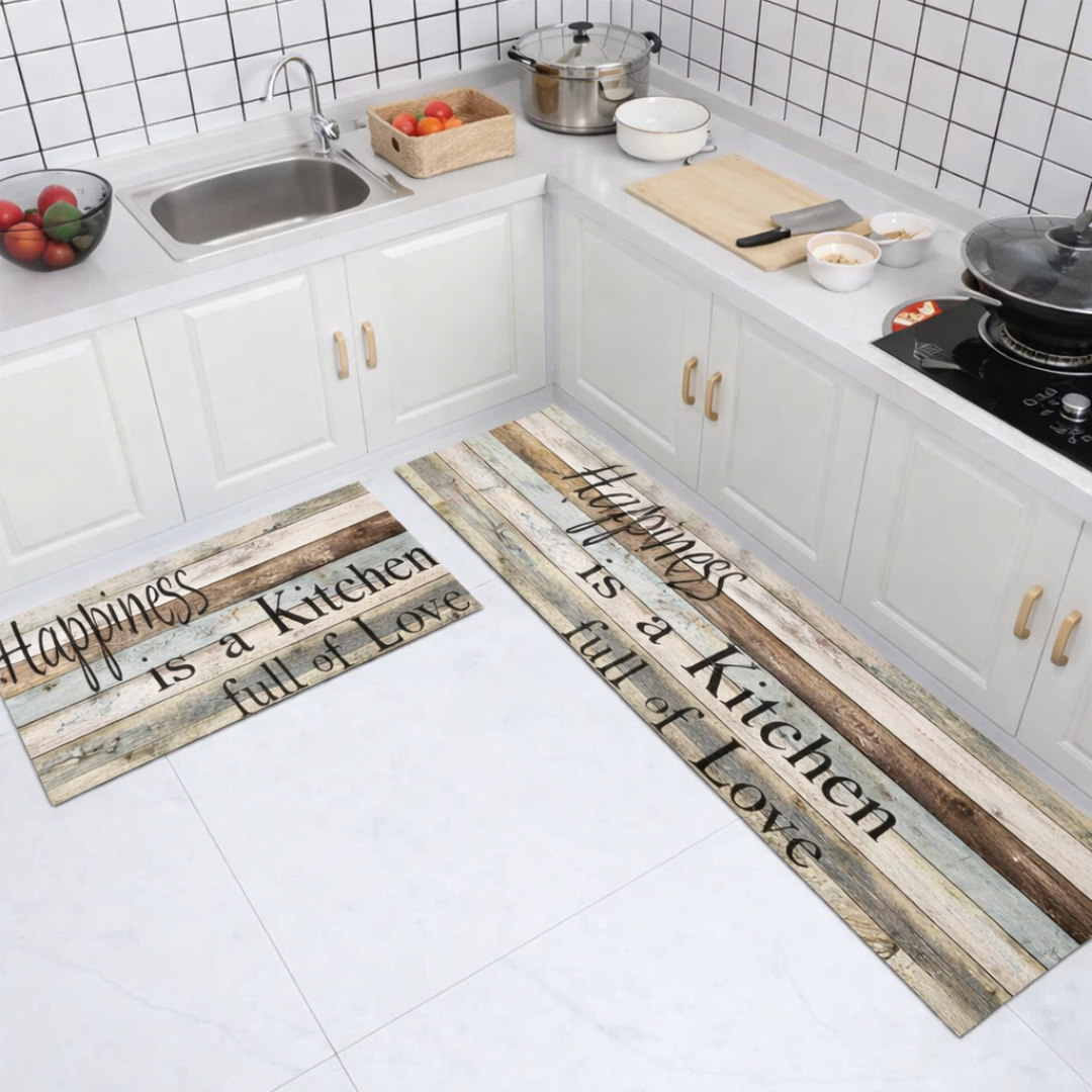 Zidello Premium Kitchen Runner Mat Set – Anti-Fatigue Foam, Easy-Clean Decorative Floor Mats