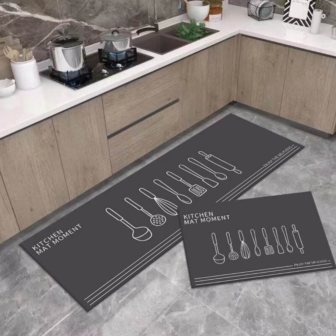 Zidello Premium Kitchen Runner Mat Set – Anti-Fatigue Foam, Easy-Clean Decorative Floor Mats