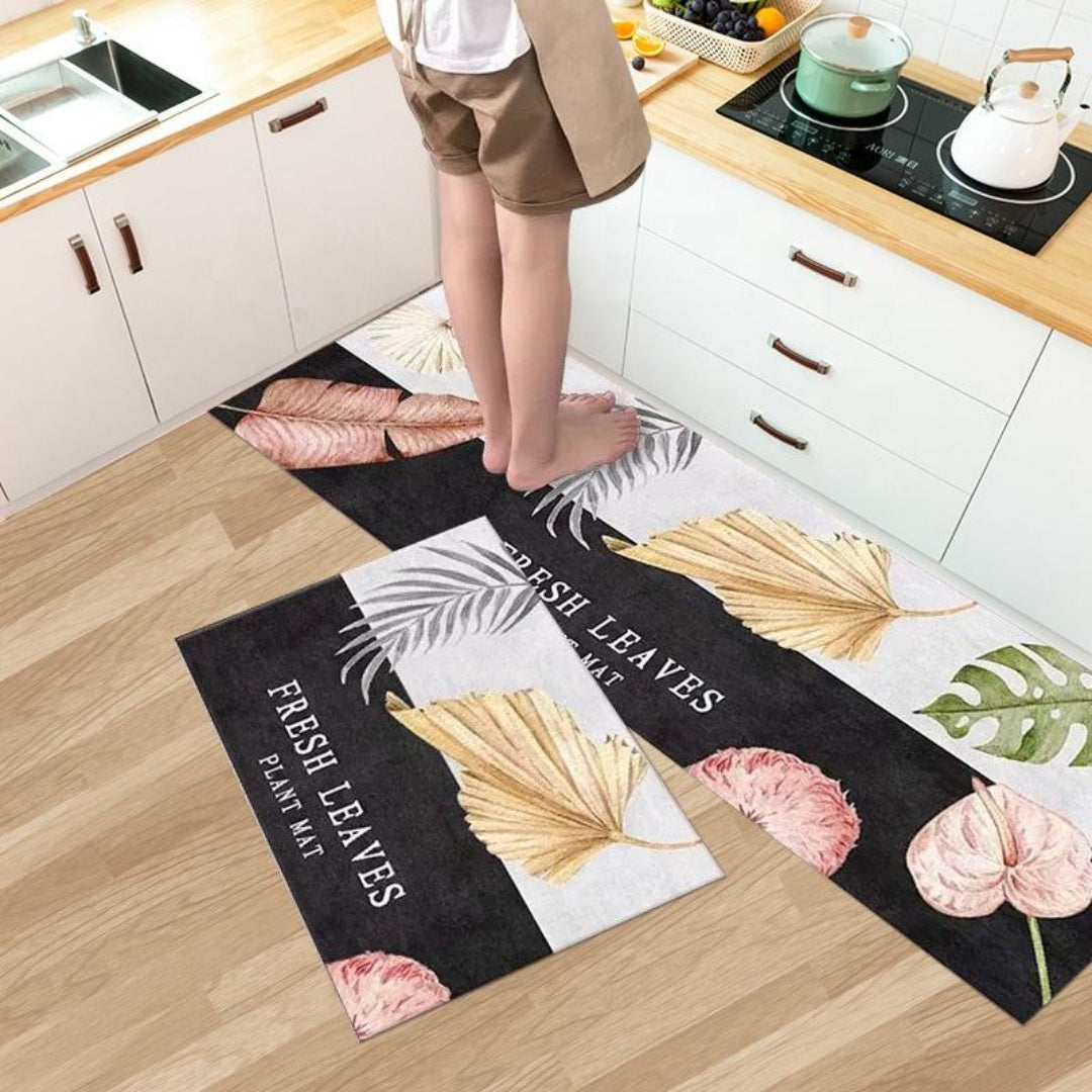 Zidello Premium Kitchen Runner Mat Set – Anti-Fatigue Foam, Easy-Clean Decorative Floor Mats