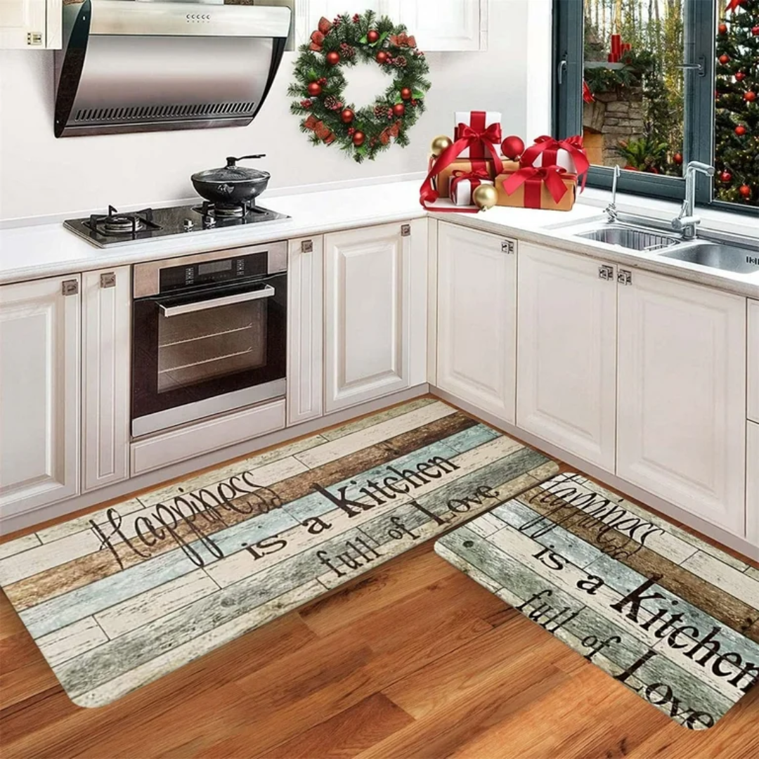 Zidello Premium Kitchen Runner Mat Set – Anti-Fatigue Foam, Easy-Clean Decorative Floor Mats