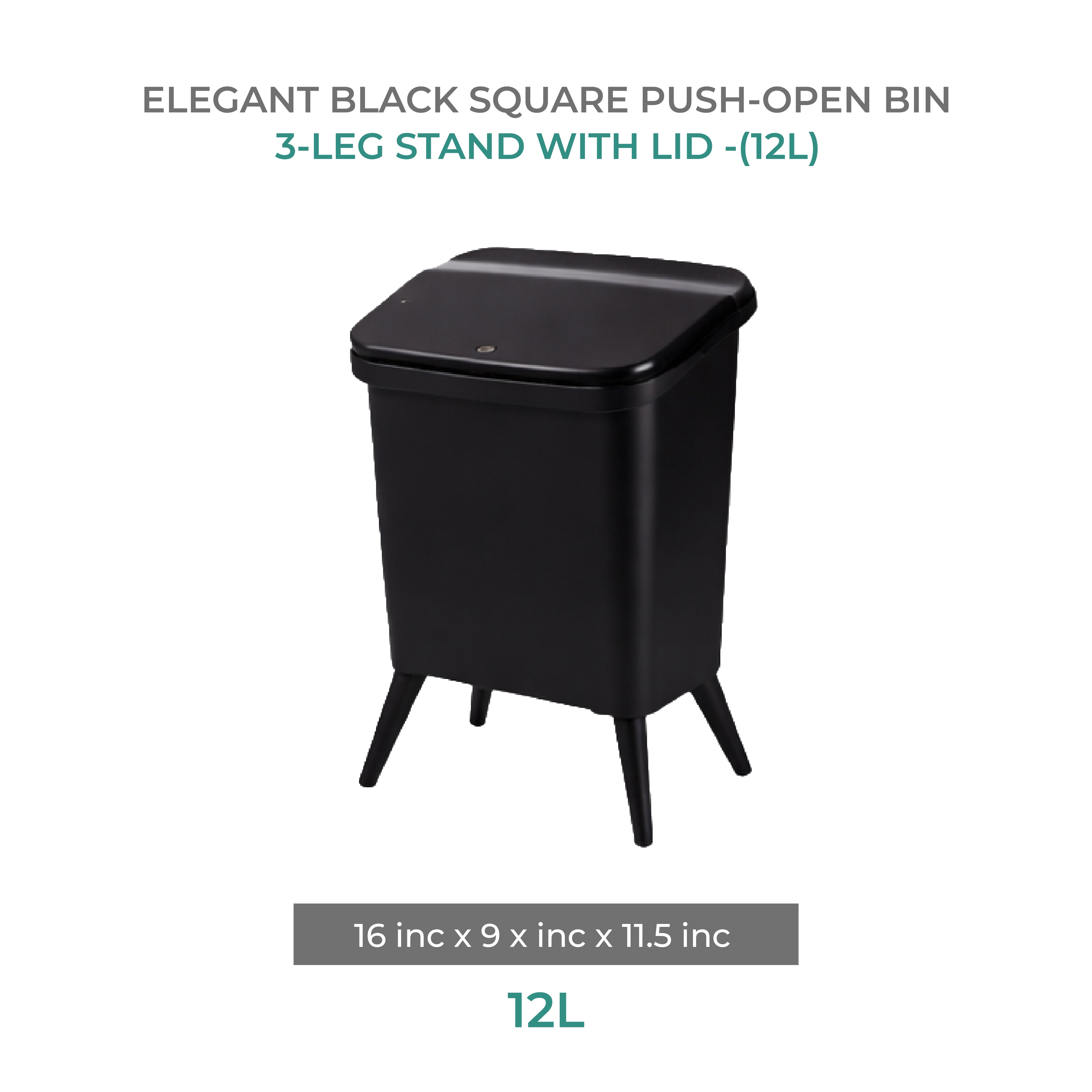 Zidello Wooden Trash Bin with Lid | Minimalist Dustbin for Kitchen, Bedroom & Office