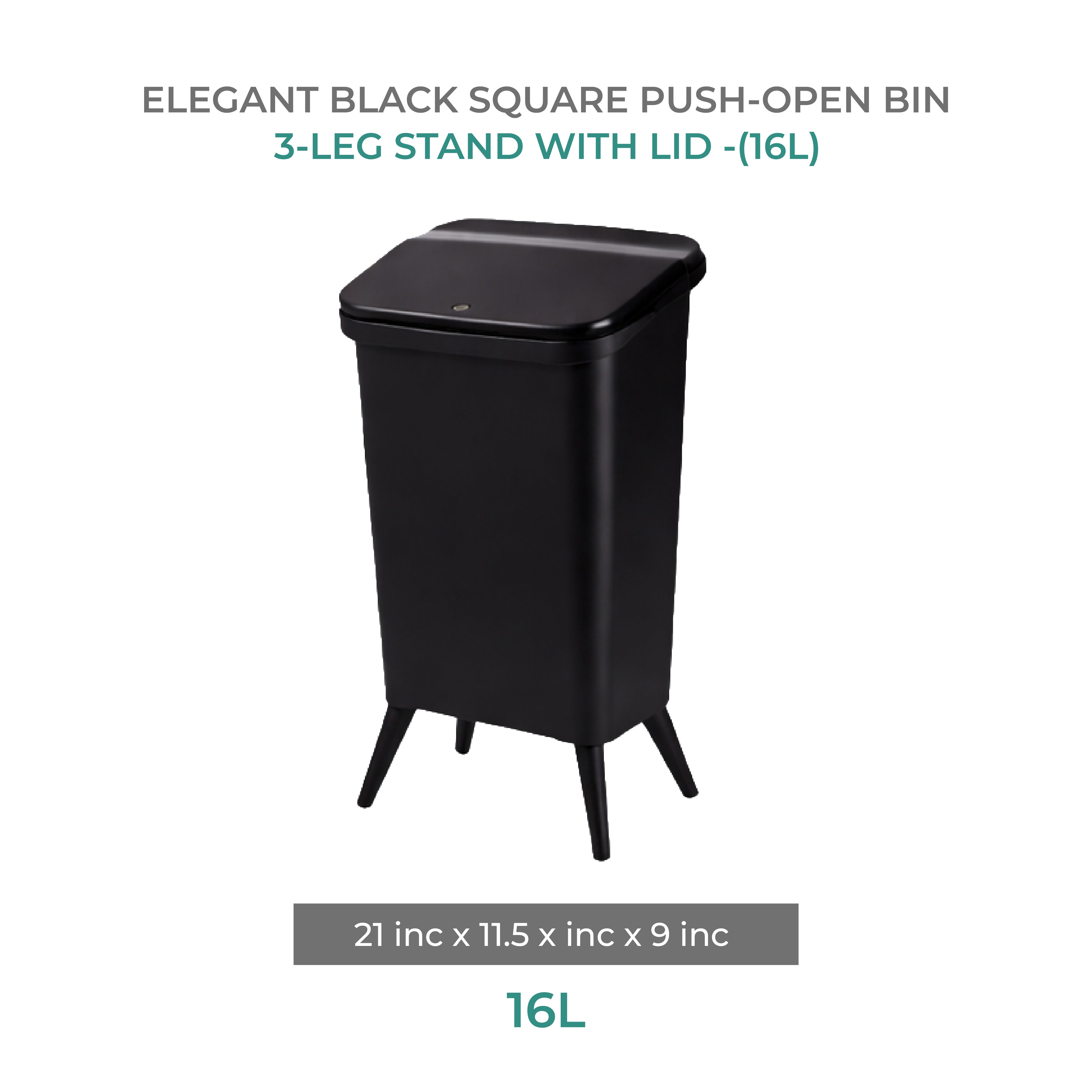 Zidello Wooden Trash Bin with Lid | Minimalist Dustbin for Kitchen, Bedroom & Office