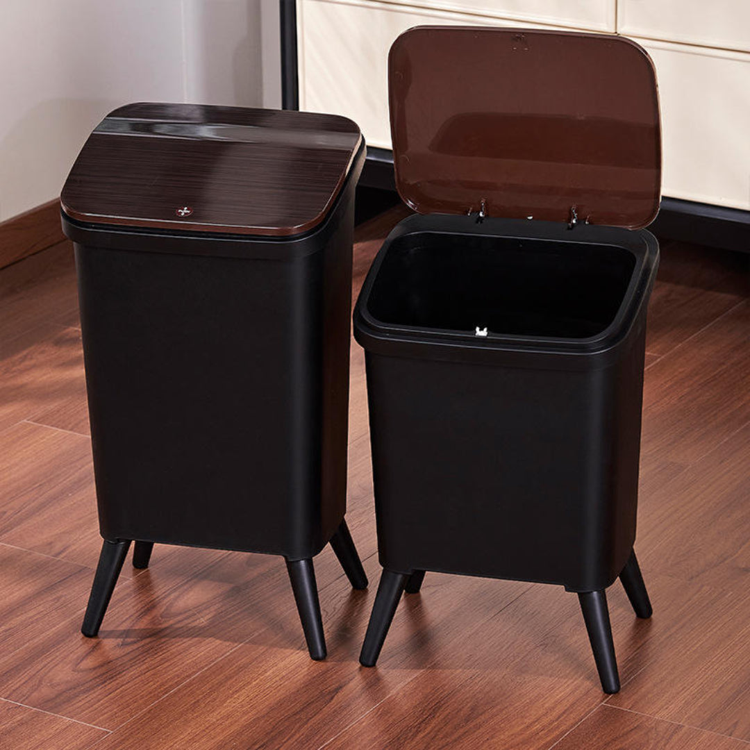 Zidello Wooden Trash Bin with Lid | Minimalist Dustbin for Kitchen, Bedroom & Office