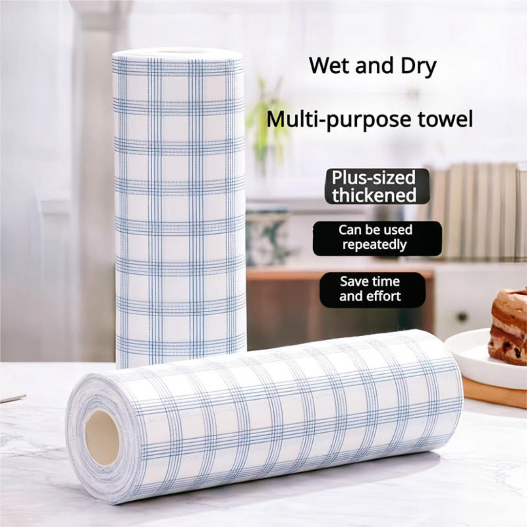 Zidello reusable kitchen cleaning wipes roll, multi-purpose heavy-duty washable sheets for dishes, countertops, and home cleaning