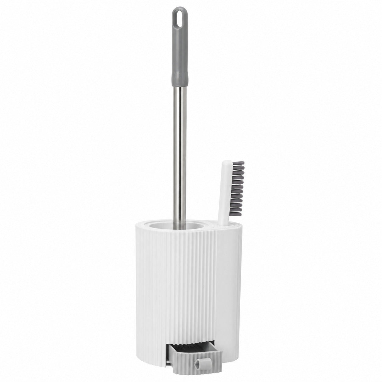 Zidello Toilet Brush with Caddy – Long Handle Bathroom Toilet Cleaning Brush