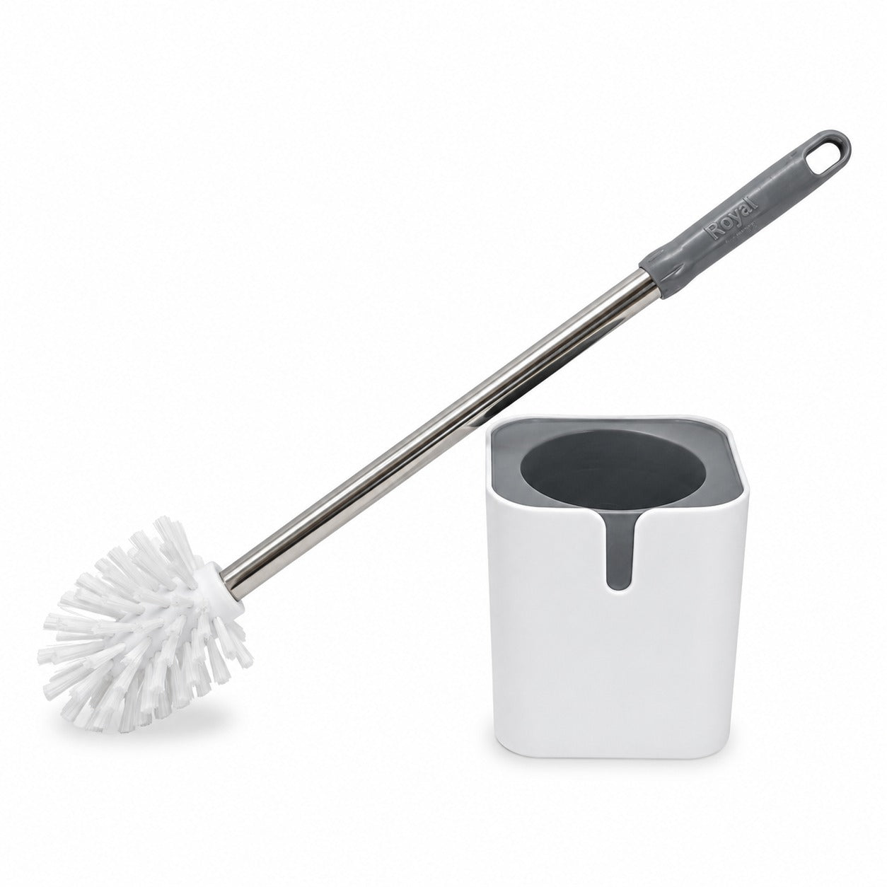 Zidello Toilet Brush with Caddy – Long Handle Bathroom Toilet Cleaning Brush