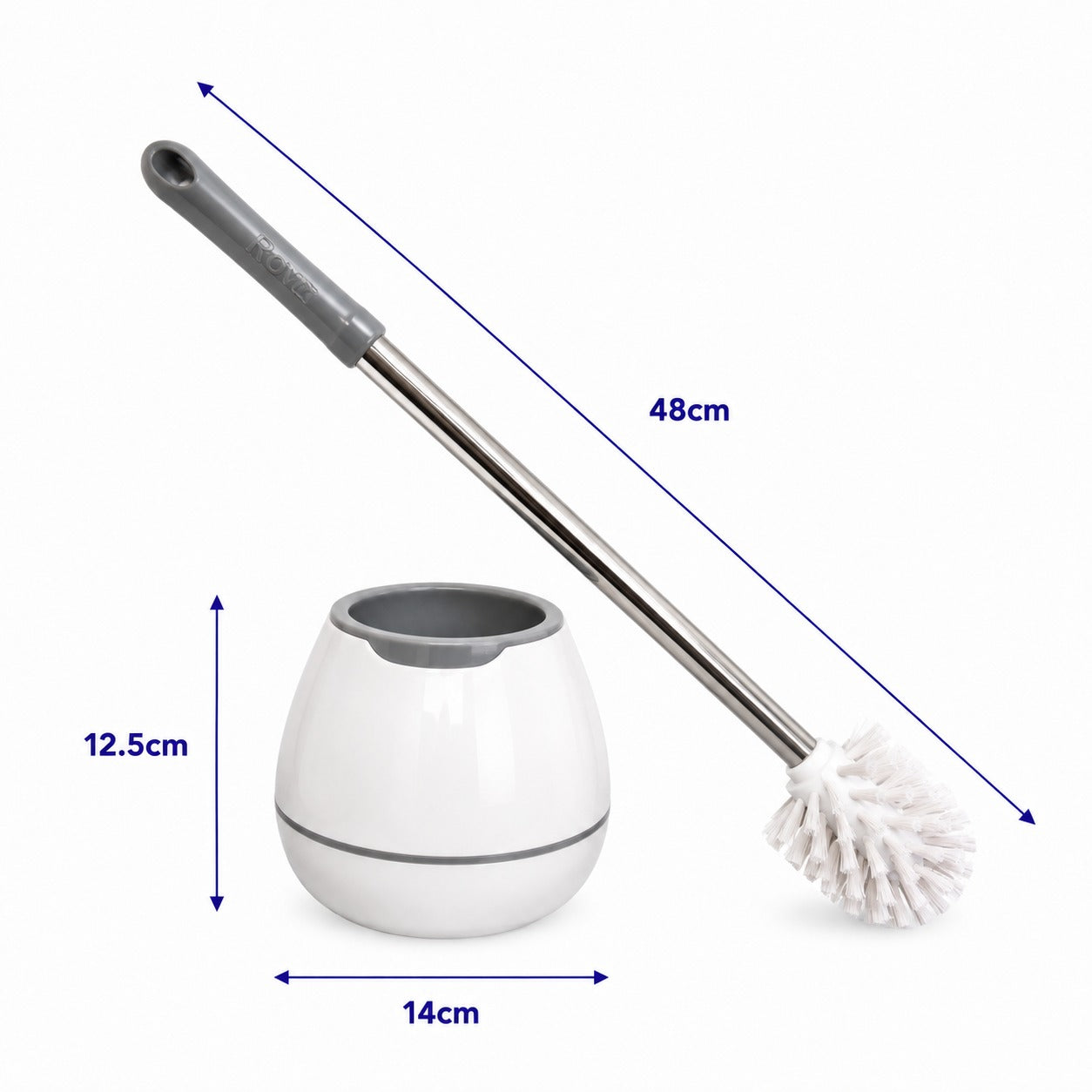 Zidello Toilet Brush with Caddy – Long Handle Bathroom Toilet Cleaning Brush