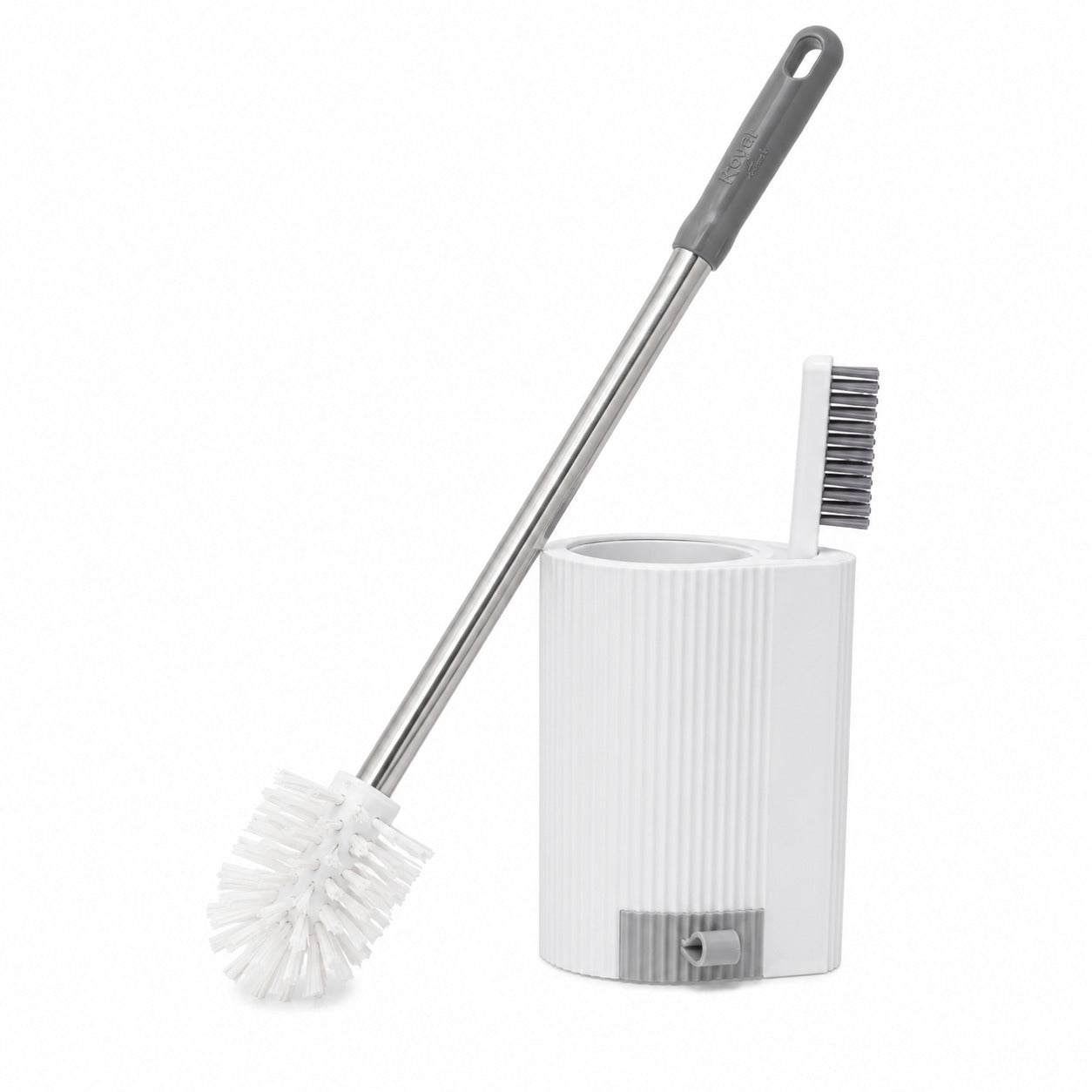 Zidello Toilet Brush with Caddy – Long Handle Bathroom Toilet Cleaning Brush