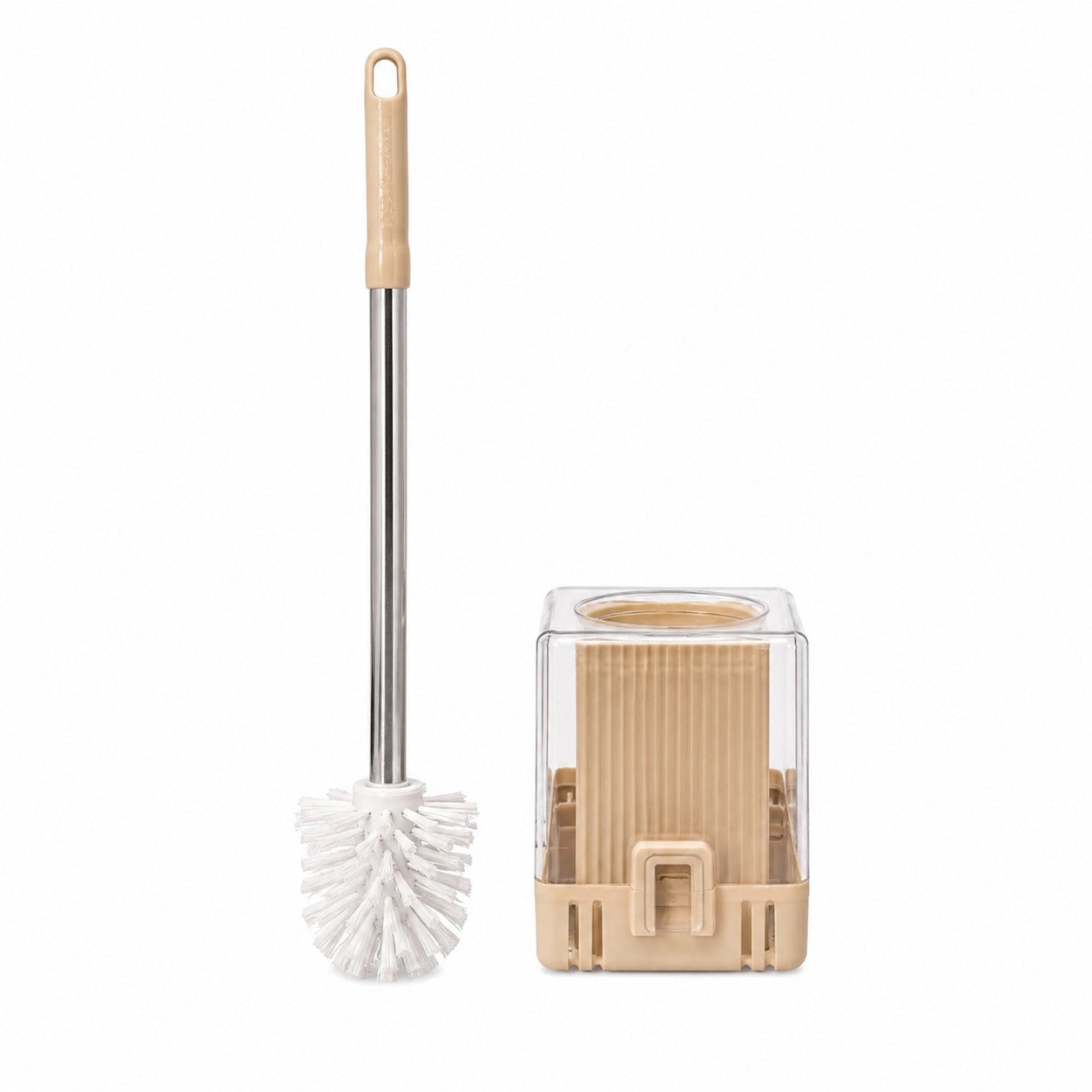 Zidello Toilet Brush with Caddy – Long Handle Bathroom Toilet Cleaning Brush
