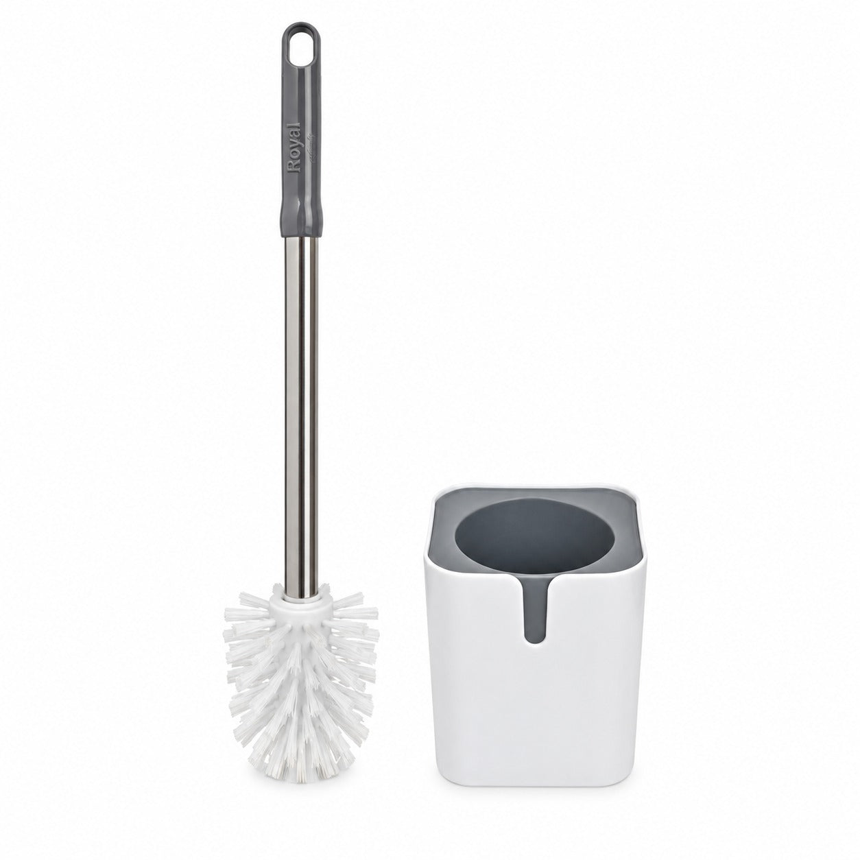 Zidello Toilet Brush with Caddy – Long Handle Bathroom Toilet Cleaning Brush