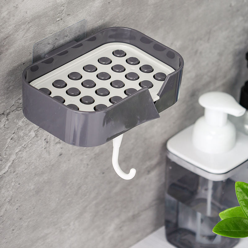 Zidello Wall Mounted Self-Draining Soap Dish with Strong Adhesive for Bathroom, Kitchen & Shower