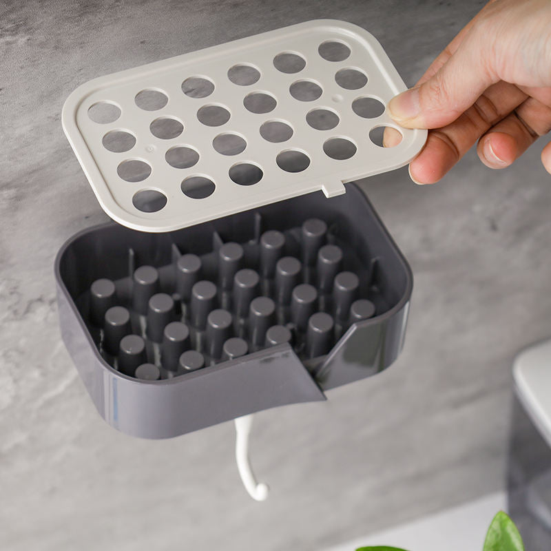 Zidello Wall Mounted Self-Draining Soap Dish with Strong Adhesive for Bathroom, Kitchen & Shower