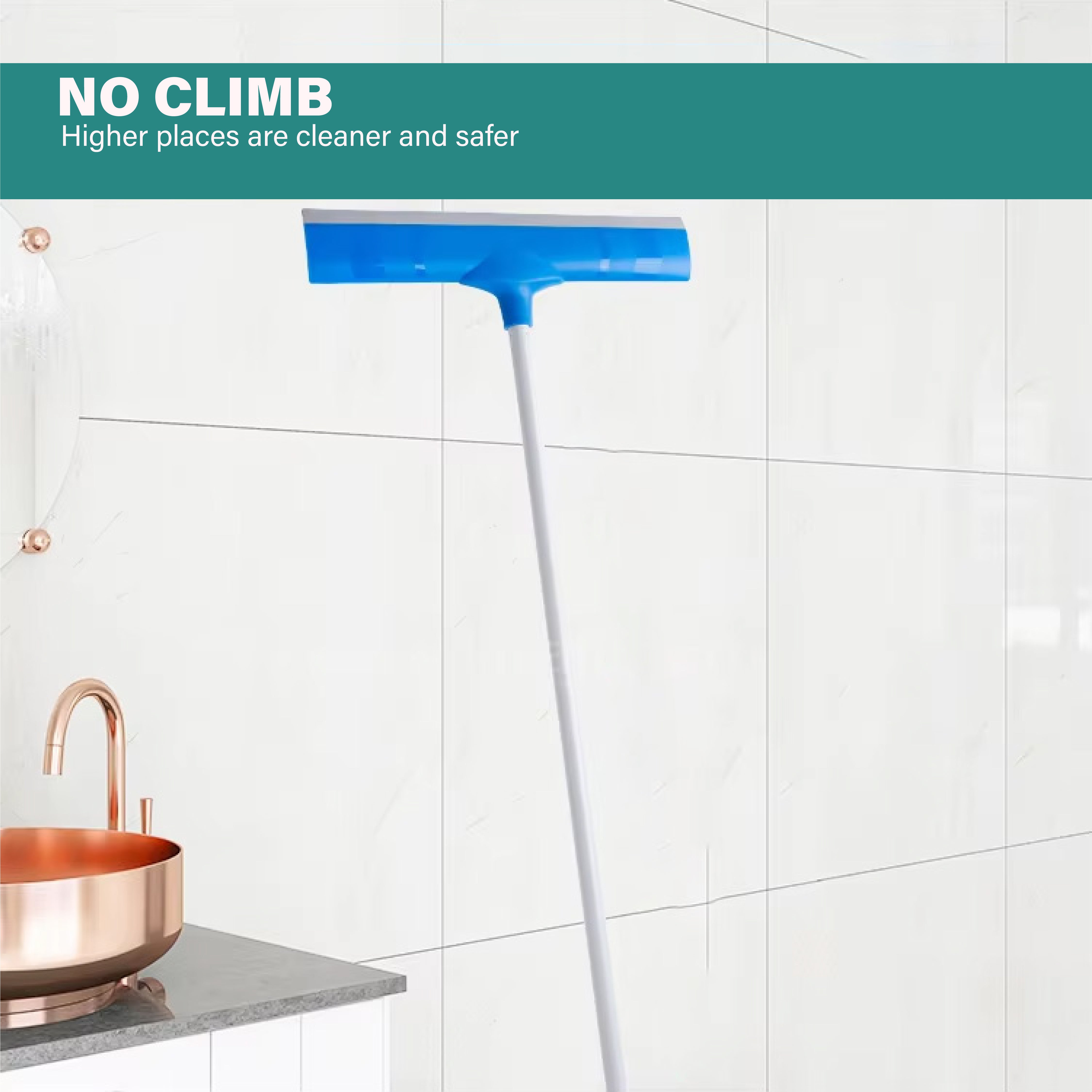 Zidello floor cleaning squeegee with ergonomic handle and wide rubber blade for efficient water removal
