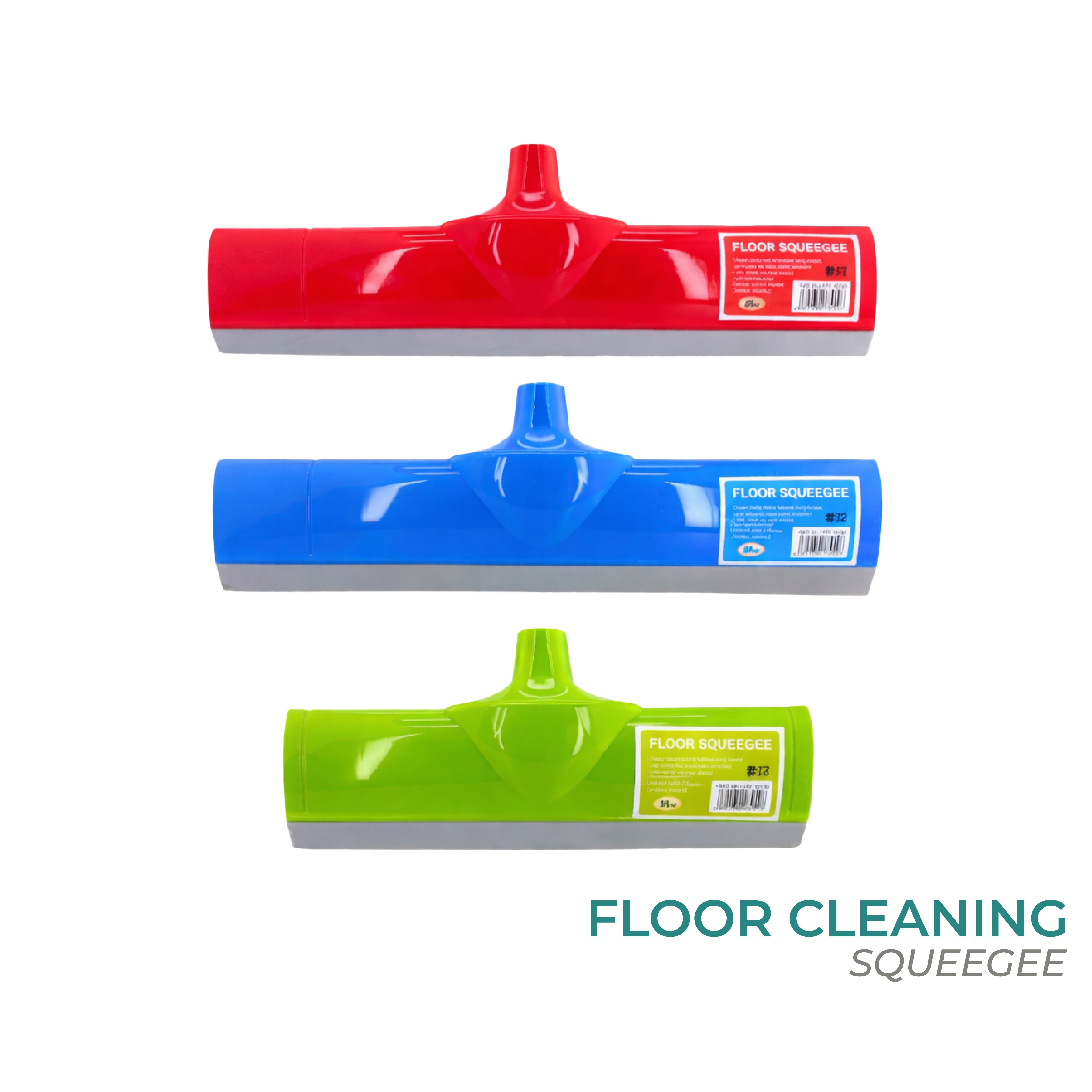 Zidello floor cleaning squeegee with ergonomic handle and wide rubber blade for efficient water removal