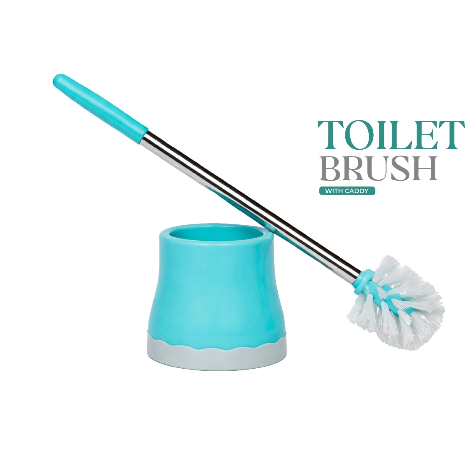 Zidello stainless steel toilet brush with caddy, tulip design bathroom cleaning brush set, rust-resistant modern toilet cleaner