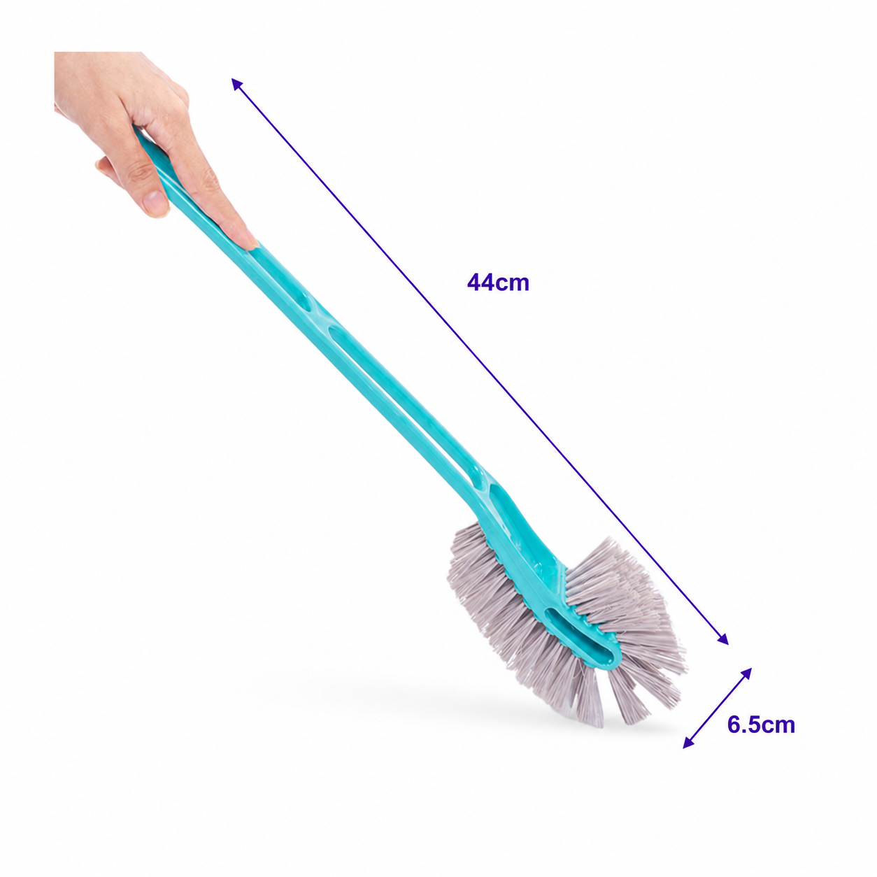 Zidello Double Sided Toilet Hockey Brush - Bathroom Cleaning Brush - (Crystal)