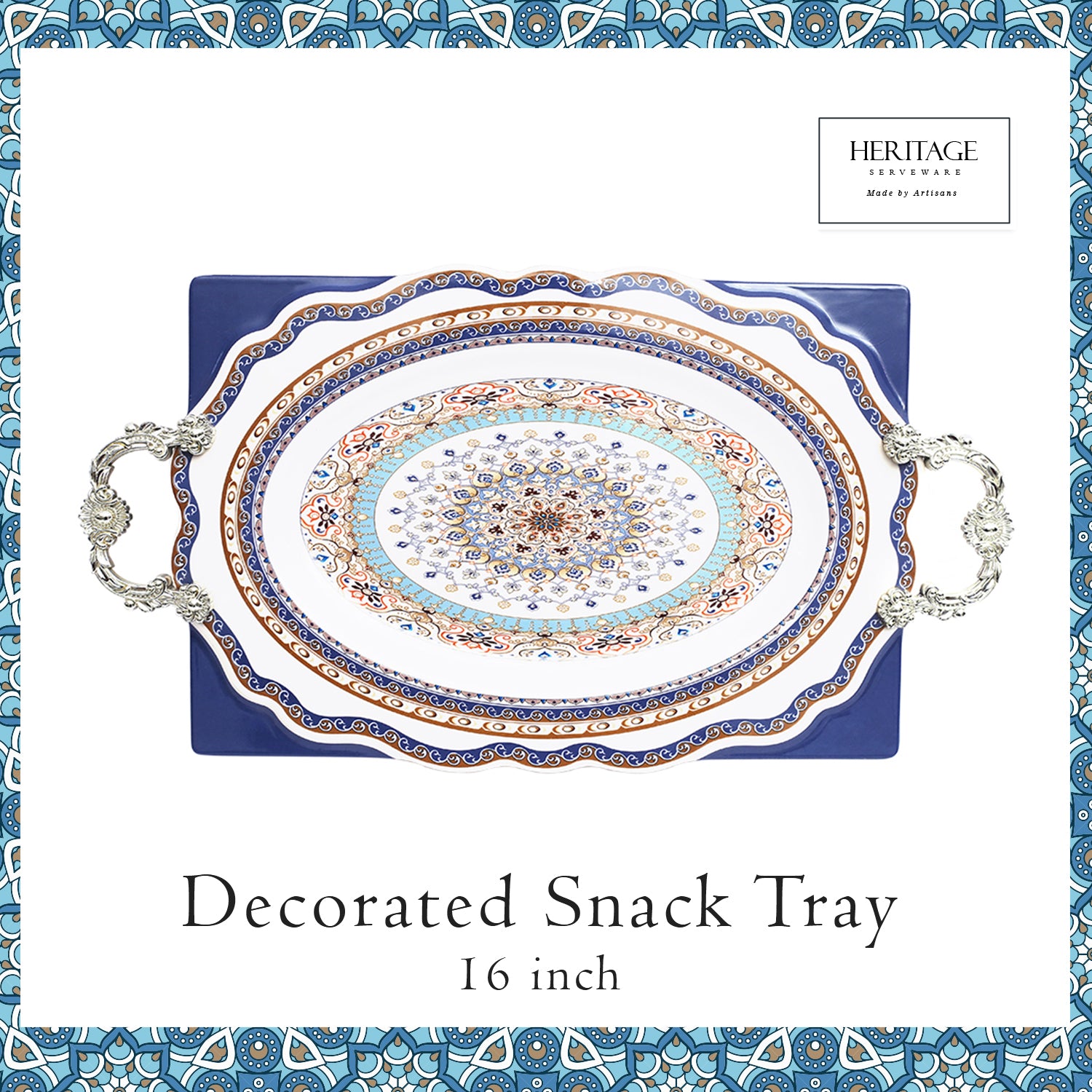 Decorated Serving Tray [with handles]