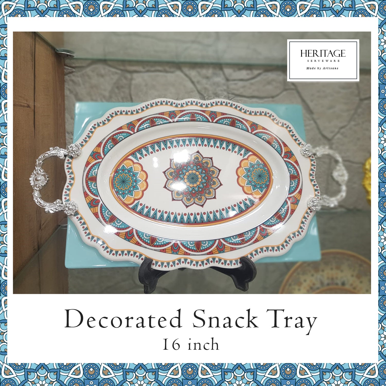 Decorated Serving Tray [with handles]
