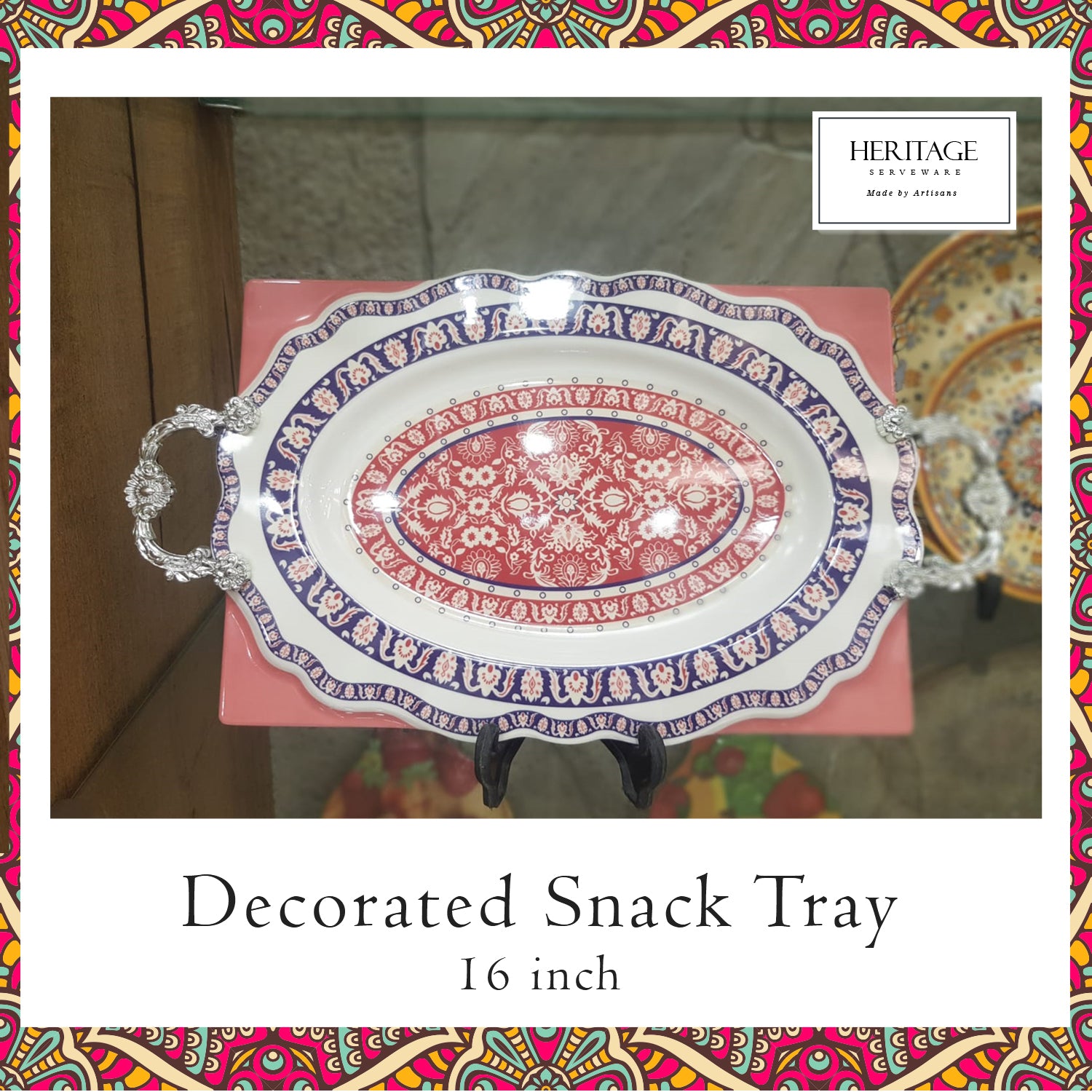 Decorated Serving Tray [with handles]
