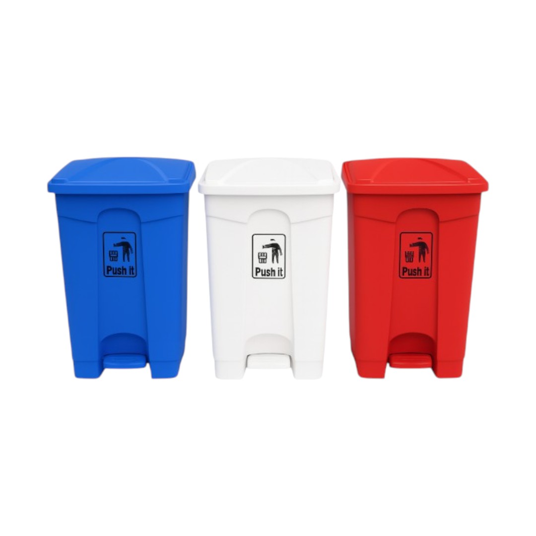 Zidello 90L Plastic Pedal Bin (83 cm × 41 cm × 51 cm) – Heavy-Duty Foot-Operated Dustbin for Commercial & Office Use