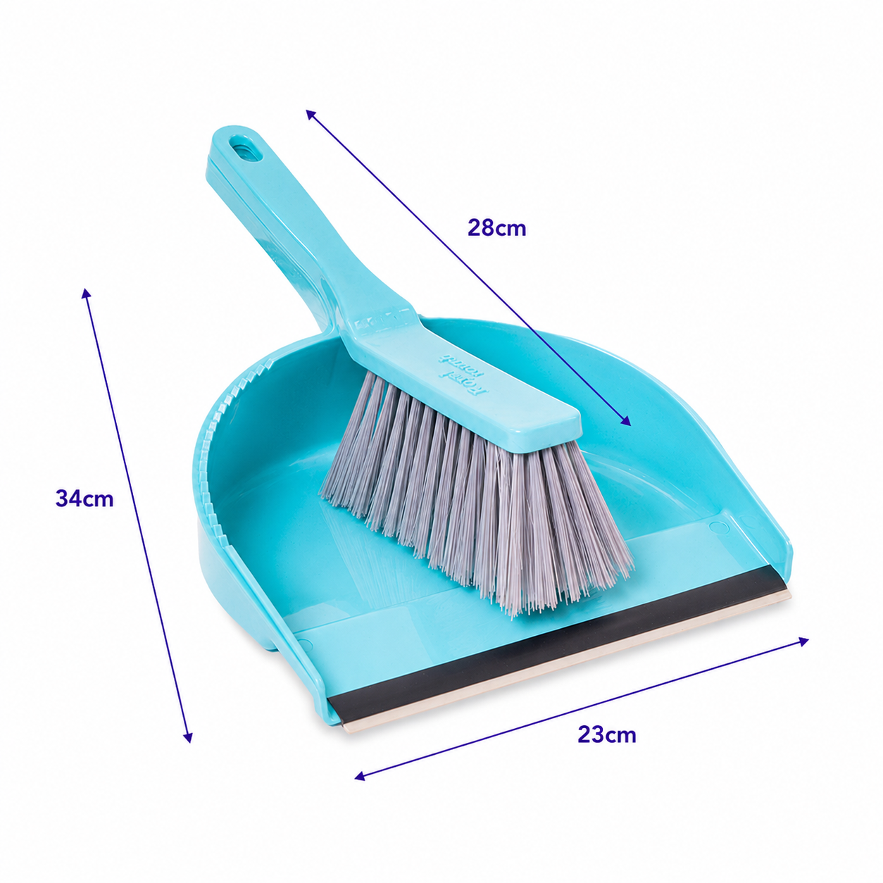 Zidello Dustpan with Brush - Hand Broom and Scoop Dustpan Set [Turquoise]