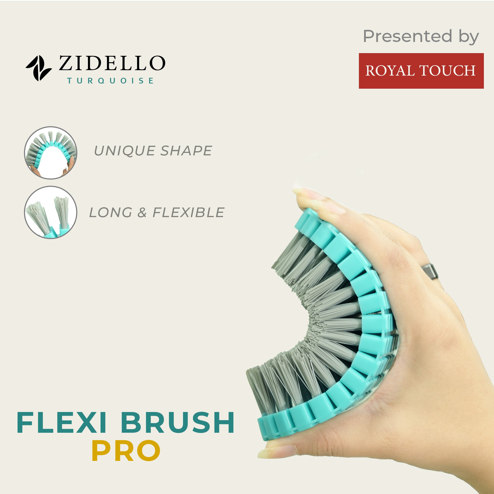 Zidello Durable, versatile, plastic flexi brush with an affordable price and multi-purpose use for various cleaning tasks