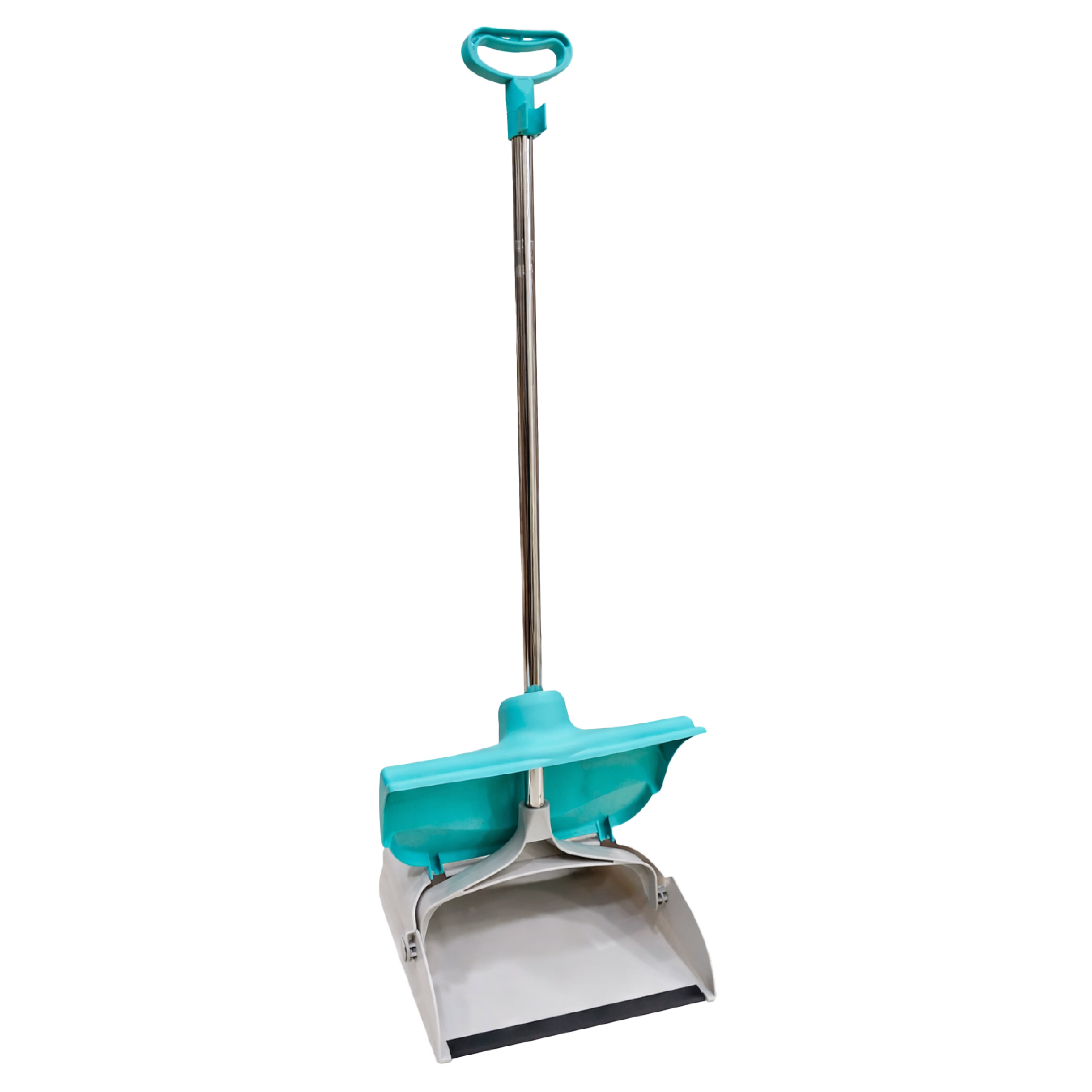 Zidello Commercial Floor Cleaning Broom with Folding Dustpan Set, Heavy Duty Stainless Steel Rod