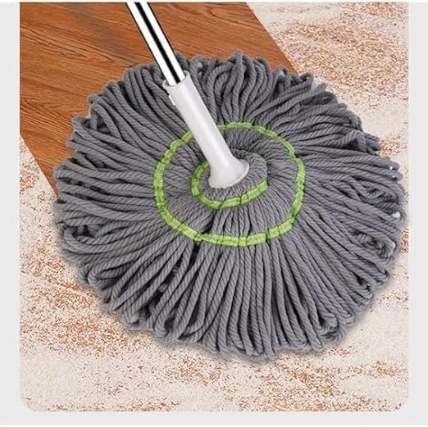 Zidello folding twist floor mop with hands-free wringing system, absorbent cotton mop head, and adjustable handle for efficient cleaning