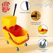 Zidello 20L Mop Bucket with Wringer – Durable Cleaning Bucket with Wheels