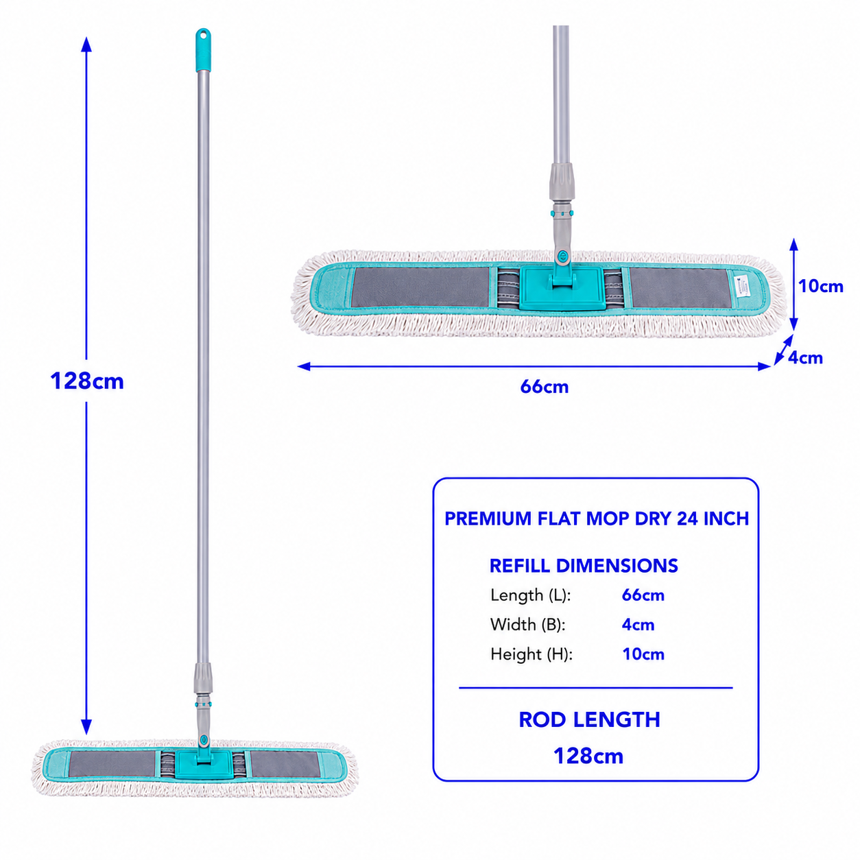 Zidello PREMIUM FLAT MOP - DRY 24″ INCH (60CM)