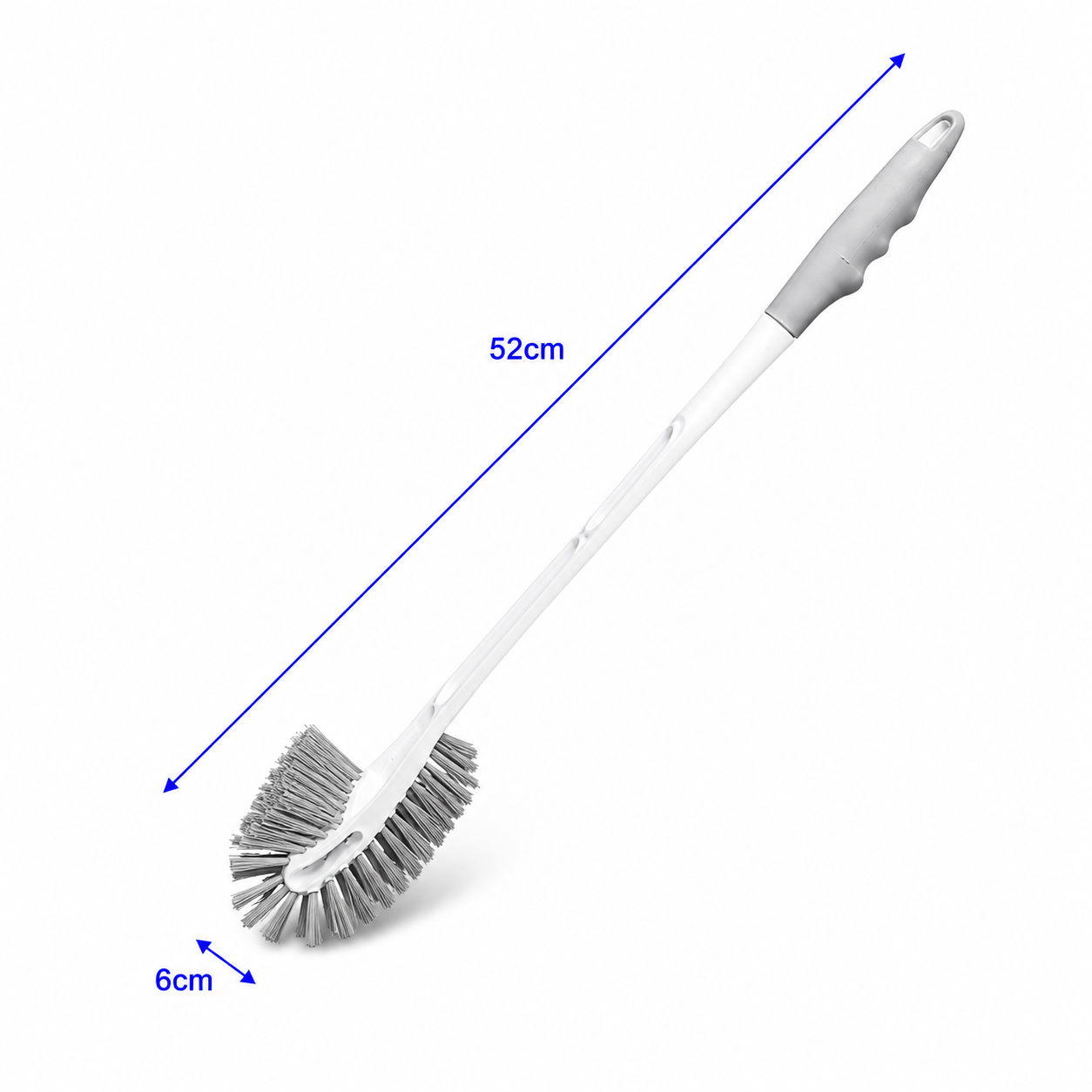 Zidello Premium White Toilet Brush - Double sided Bristles (Supreme)