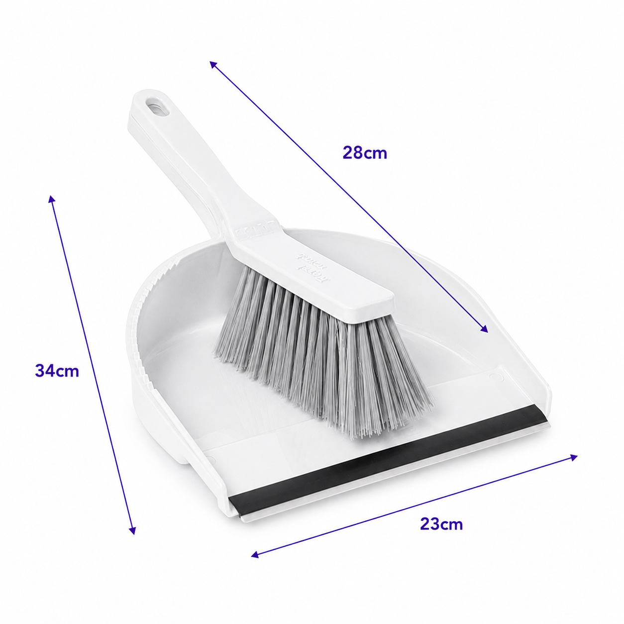 Zidello Premium White Dustpan with Brush