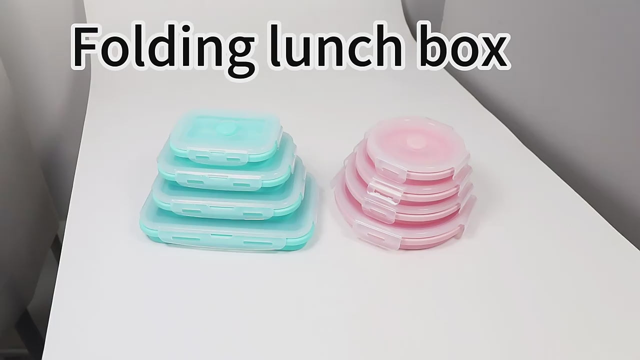 Collapsible Silicone Food Silicone Storage Containers with Lids – Stackable, BPA-Free, Microwave, Freezer Safe