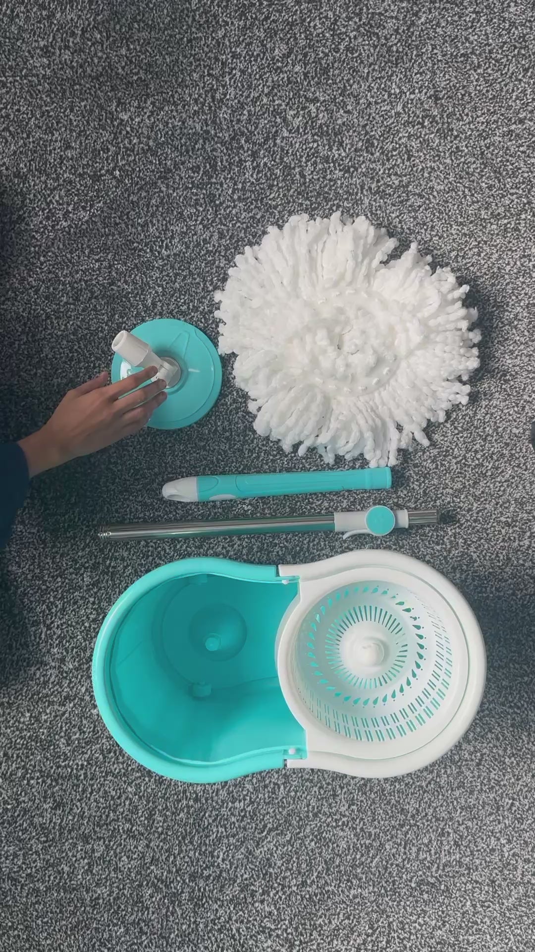 Zidello Spin Mop - Magic 360-Degree with Microfiber Mop Head