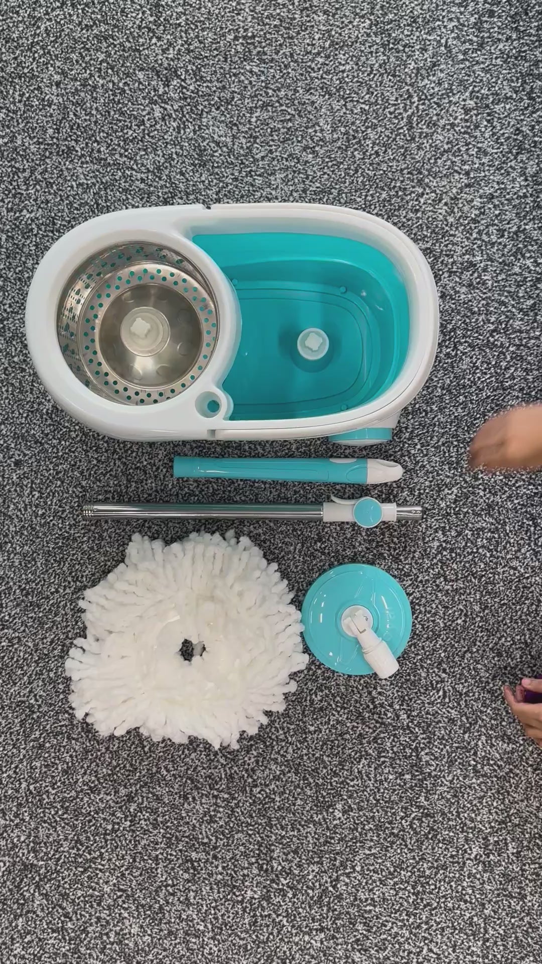 WAVE Wheeler Spin Mop with Microfiber Mop Head