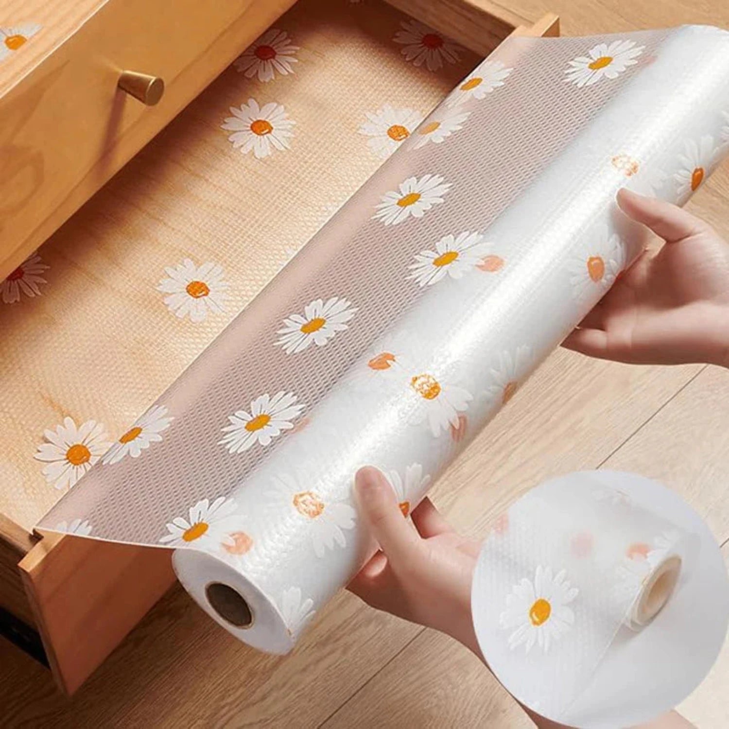 Anti-Slip Drawer and Fridge Mat - PVC Sheet Roll (45cm x 150cm) for Cabinets, Shelves, and Refrigerators