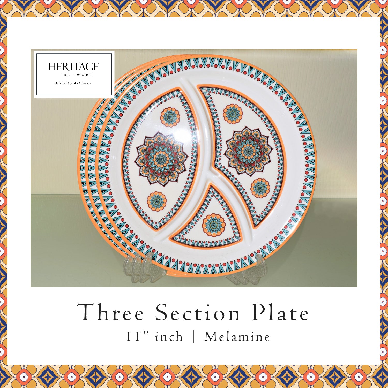 Three Section Plate (Pack of 3)
