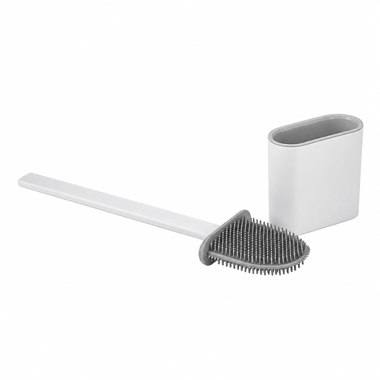 Zidello Silicone Flexible Toilet Brush with Holder