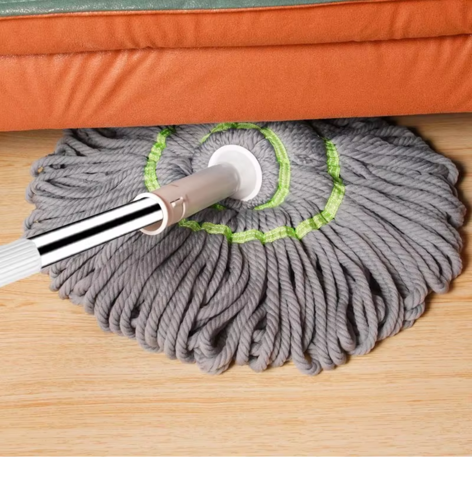 Zidello folding twist floor mop with hands-free wringing system, absorbent cotton mop head, and adjustable handle for efficient cleaning