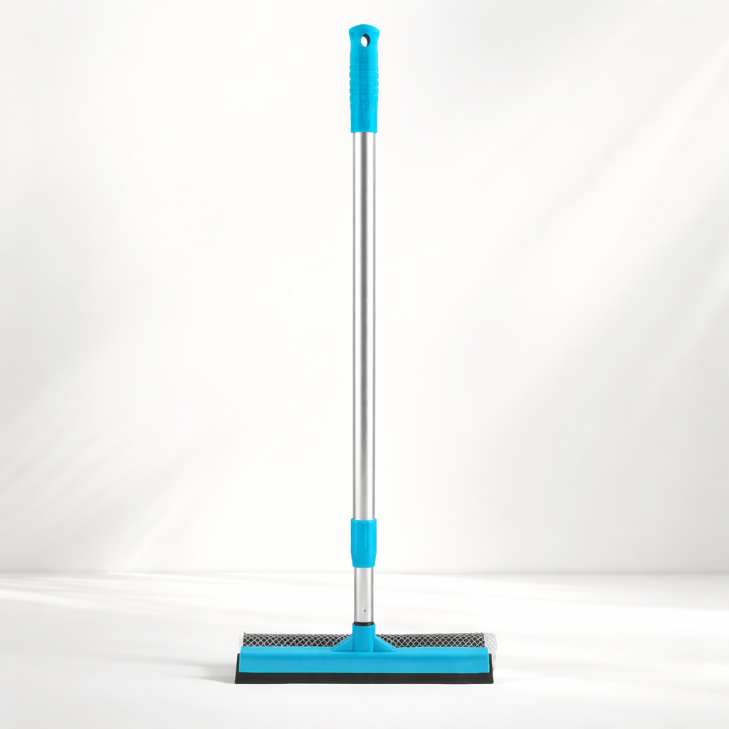 zidello 2-in-1 Window Squeegee with Aluminium Rod Handle – Glass Cleaning Wiper