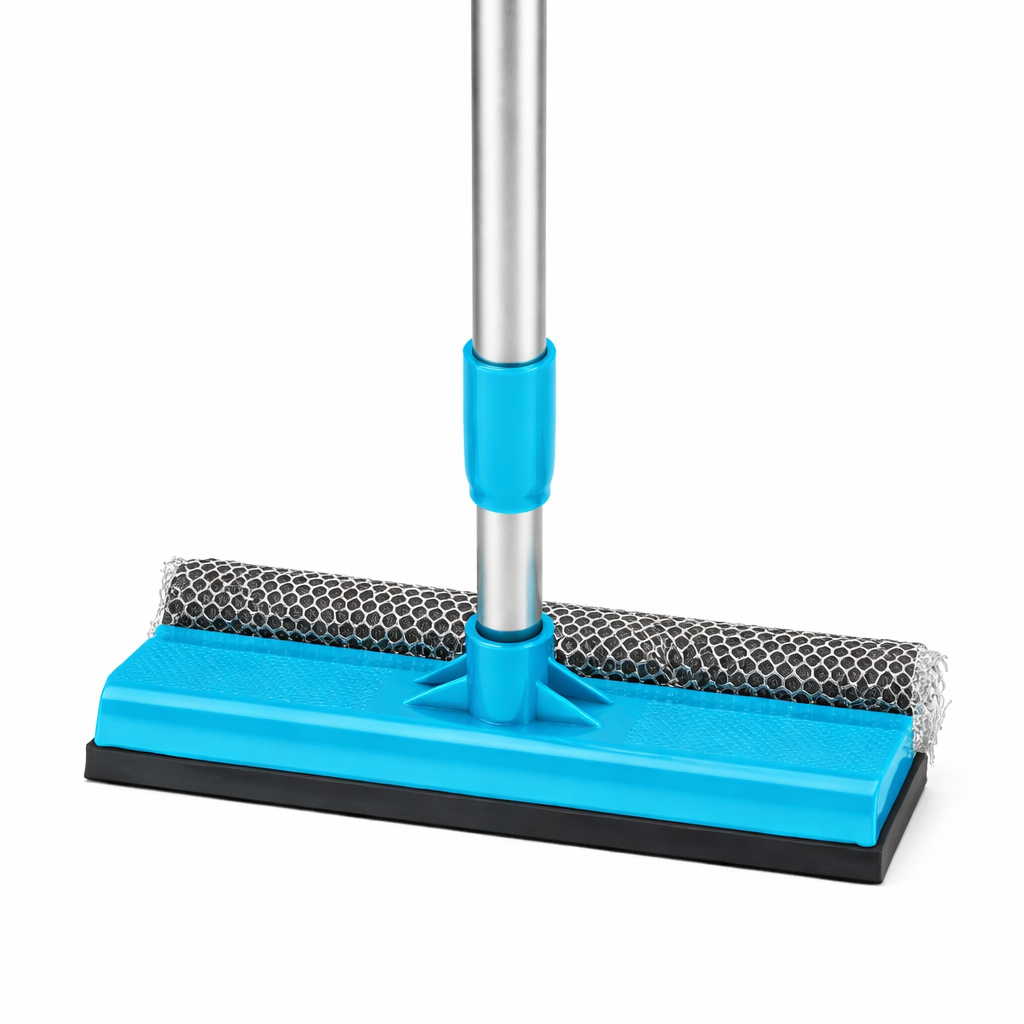 zidello 2-in-1 Window Squeegee with Aluminium Rod Handle – Glass Cleaning Wiper