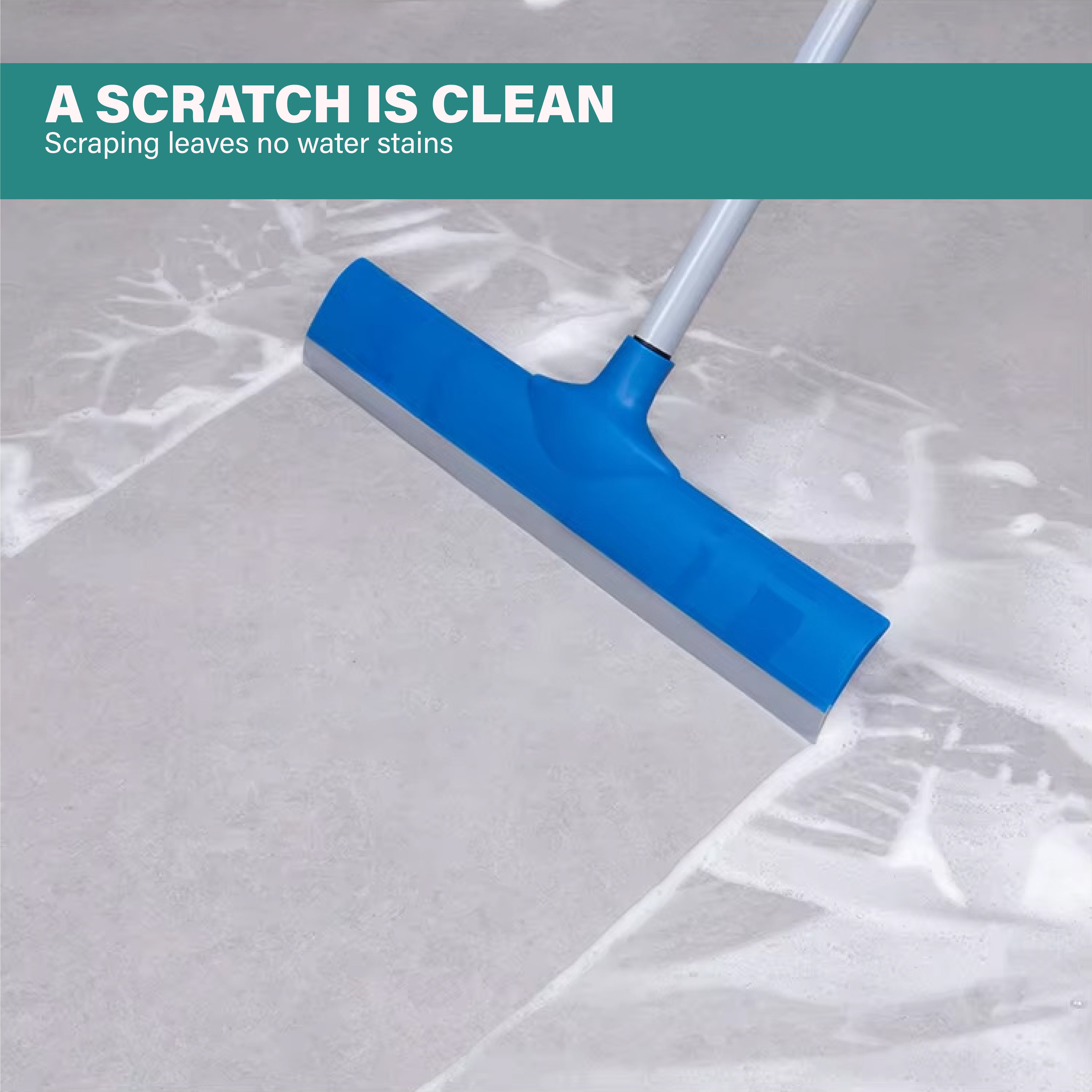Zidello floor cleaning squeegee with ergonomic handle and wide rubber blade for efficient water removal