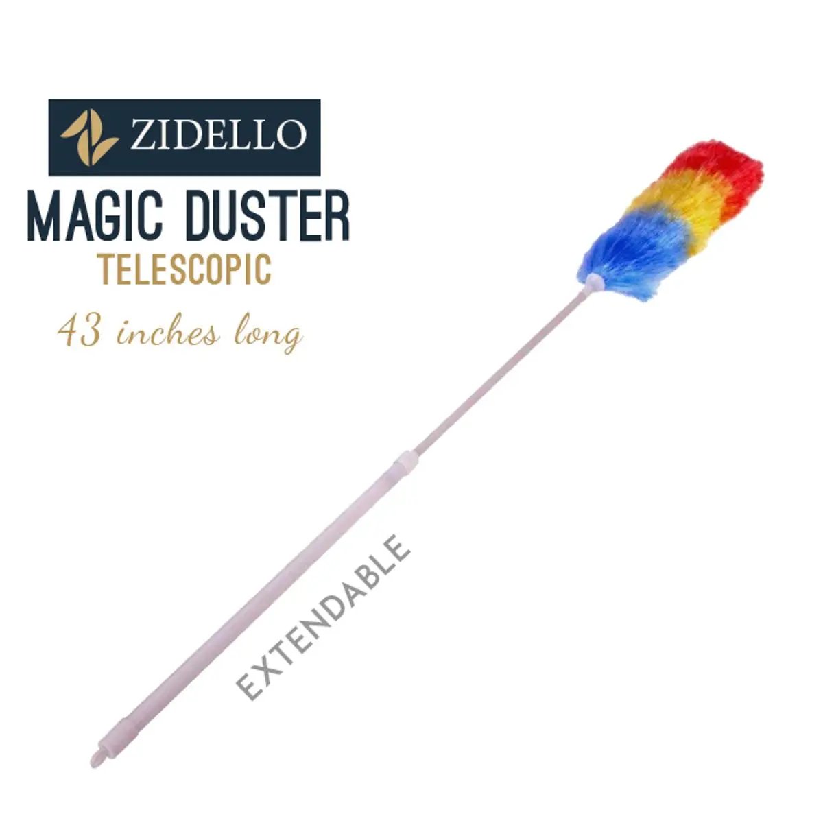 Zidello Extendable, anti-dust duster for versatile, high-reach cleaning, durable and affordable for homes